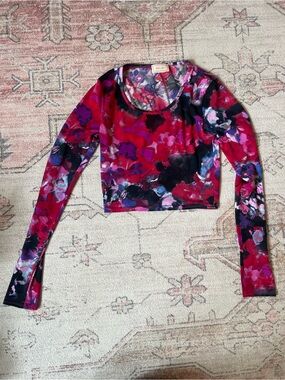 Vintage Y2k Love Ady Watercolor Floral Crop Top Womens XS
